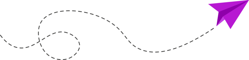 ruta de avión de papel de línea discontinua png