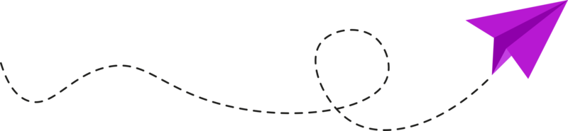 ruta de avión de papel de línea discontinua png