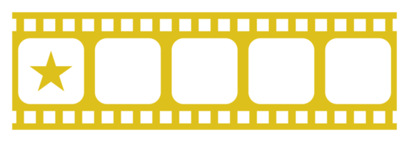 zichtbaar van de vijf 5 ster teken in de film streep silhouet. ster beoordeling icoon symbool voor film of film opnieuw bekijken, pictogram, appjes, website of grafisch ontwerp element. beoordeling 1 ster. formaat PNG