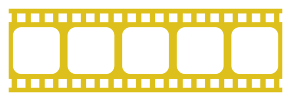 goldene Silhouette der Filmstreifen für Kunstillustration, Filmplakat, Apps, Website, Piktogramm oder Grafikdesignelement. im PNG-Format png