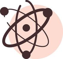 Chemistry atom, illustration, vector, on a white background. vector