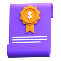 icône 3d de récompense financière png