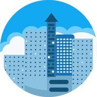 Blue buildings ,illustration, vector on white background.