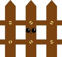 Fence with eyes, illustration, vector on white background.