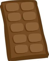 Chocolate bar, illustration, vector on white background.