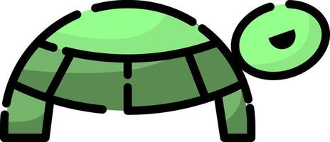 tortuga verde, ilustración, vector sobre fondo blanco.