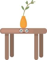 Plant on table , illustration, vector on white background