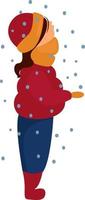 First snow, illustration, vector on a white background.