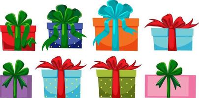 colección de diferentes cajas de regalo vector