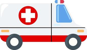 Ambulance car, illustration, vector on white background.