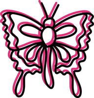 Modern pink butterfly, illustration, vector on a white background