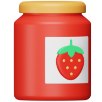 Strawberry jam 3d rendering isometric icon. png