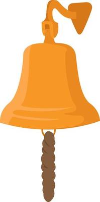 Golden bell, illustration, vector on white background