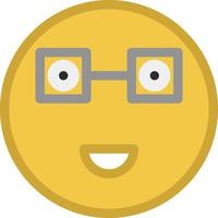 Smiley face with glasses, illustration, vector on a white background.
