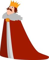 King with crown, illustration, vector on white background