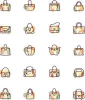 bolsos de mujer, ilustración, vector sobre fondo blanco.