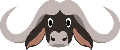 African Buffalo, illustration, vector on white background.