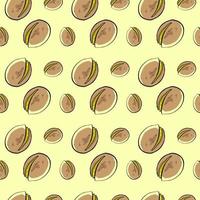 Pistachio pattern, illustration, vector on white background.