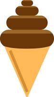 Chocolate ice cream, illustration, vector on white background.