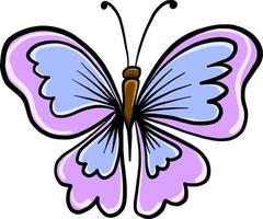 Purple butterfly, illustration, vector on white background