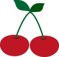 Summer cherry, illustration, vector on a white background.