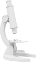 White microscope. 3D rendering. PNG Icon on transparent background