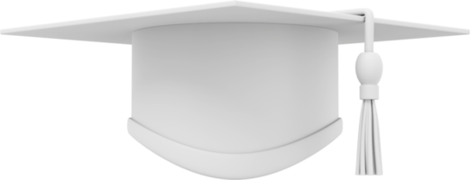 gorra de posgrado. tablero de mortero para un estudiante en una universidad, escuela, colegio. representación 3d icono png blanco sobre fondo transparente.