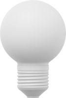 bombilla de luz blanca simple. representación 3d icono png en fondo transparente