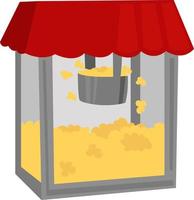 Popcorn machine, illustration, vector on white background.