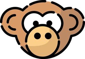 Brown monkey, illustration, vector on a white background.