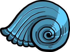 Blue shell, illustration, vector on white background