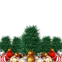 Christmas 3d element balls with tree png
