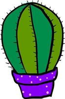 Cactus in pot, illustration, vector on white background.