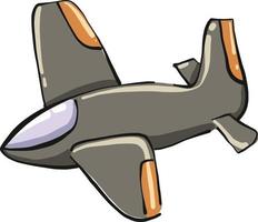 Grey plane, illustration, vector on white background.