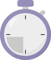 Purple stopwatch, illustration, vector on white background