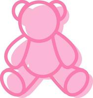 Pink teddy bear, illustration, vector on a white background.