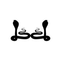 Silhouette of the Pair of the Cobra Snake for Logo, Pictogram, Website or Graphic Design Element. Vector Illustration