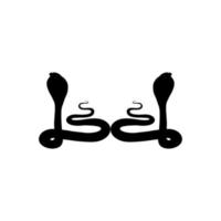 Silhouette of the Pair of the Cobra Snake for Logo, Pictogram, Website or Graphic Design Element. Vector Illustration