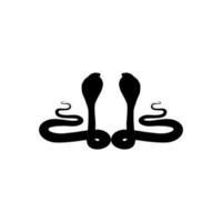 Silhouette of the Pair of the Cobra Snake for Logo, Pictogram, Website or Graphic Design Element. Vector Illustration