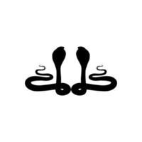 Silhouette of the Pair of the Cobra Snake for Logo, Pictogram, Website or Graphic Design Element. Vector Illustration