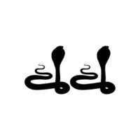 Silhouette of the Pair of the Cobra Snake for Logo, Pictogram, Website or Graphic Design Element. Vector Illustration