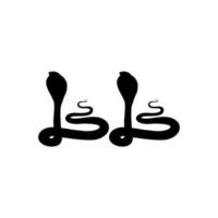 Silhouette of the Pair of the Cobra Snake for Logo, Pictogram, Website or Graphic Design Element. Vector Illustration