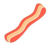 Vector bacon on a white background. Raw bacon and roast beef. Great for fast food menus, meat products.