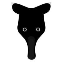 Tapir head silhouette on white background. The tapir head design is great for logos. Vector illustration