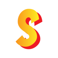 Letter S, comic style typeface with transparent background. png file