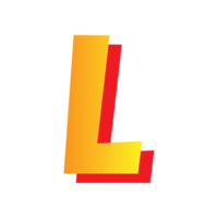 Letter l, comic style typeface with transparent background. png file