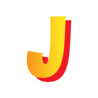 Letter j, comic style typeface with transparent background. png file