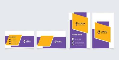 Double-sided creative and modern business card template. Portrait and landscape orientation. Horizontal and vertical layout. Stationery Design vector