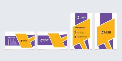 Double-sided creative and modern business card template. Portrait and landscape orientation. Horizontal and vertical layout. Stationery Design vector