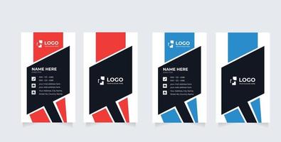 plantilla de impresión de tarjeta de visita. Tarjeta de visita personal a doble cara con logotipo de la empresa. diseño plano limpio. esquinas redondeadas vector